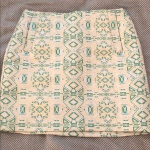 J. Crew Gold and Green Skirt NWOT